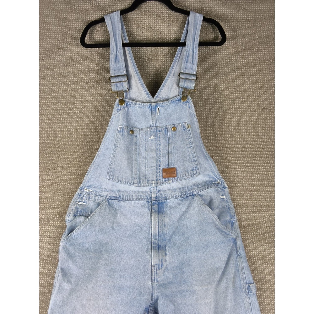 Vtg Distressed Walls Denim Bib Overalls Mens [38/34] Blue Carpenter Work Utility